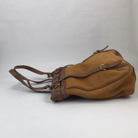 Isaac Mizrahi Brown Leather Suede Handbag - Picture 4 of 8